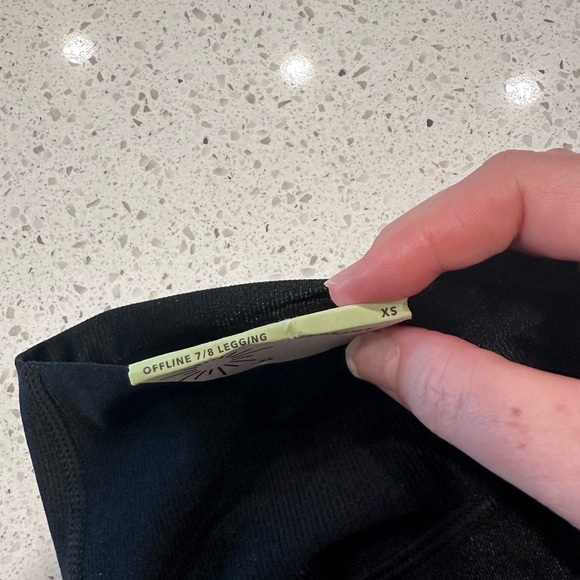 AERIE Ribbed Shine High Waisted Legging NWT Black Size XS - Picture 3 of 8